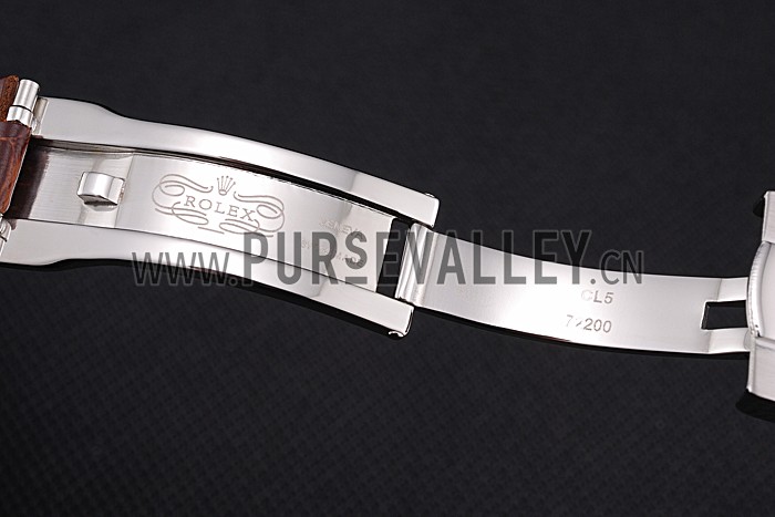 Rolex Daytona Stainless Steel Case White Dial Brown Leather Strap