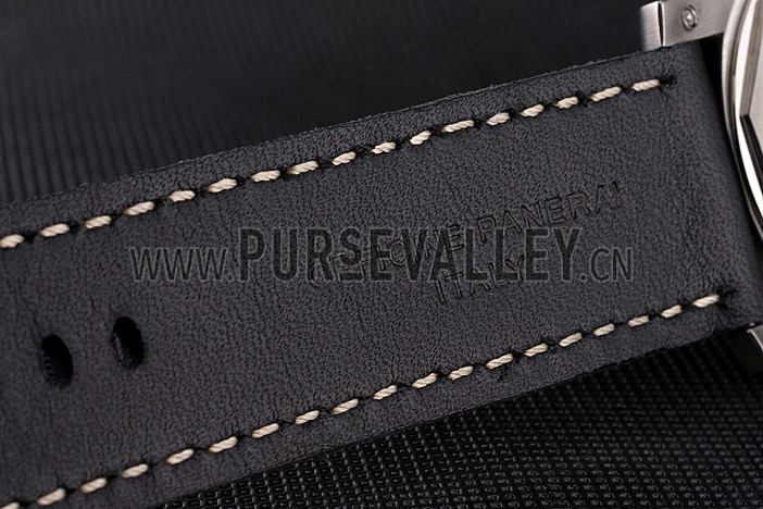 Panerai Luminor Submersible Black Dial Stainless Steel Case Black Bezel Black Leather Strap