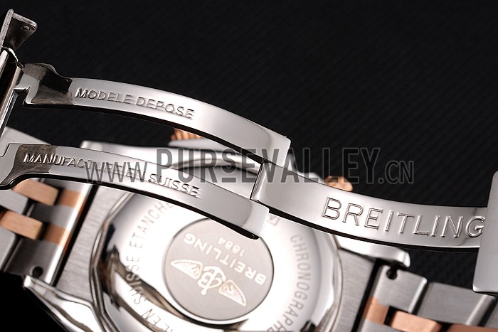 Breitling Chronomat 44 Black Dial with White Subdials 2 Tone Stainless Steel Bracelet 622509