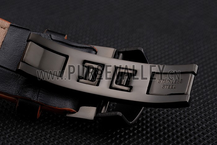 Mido Multifort Cronograph All Black & Orange Dial Black Leather Strap 622181