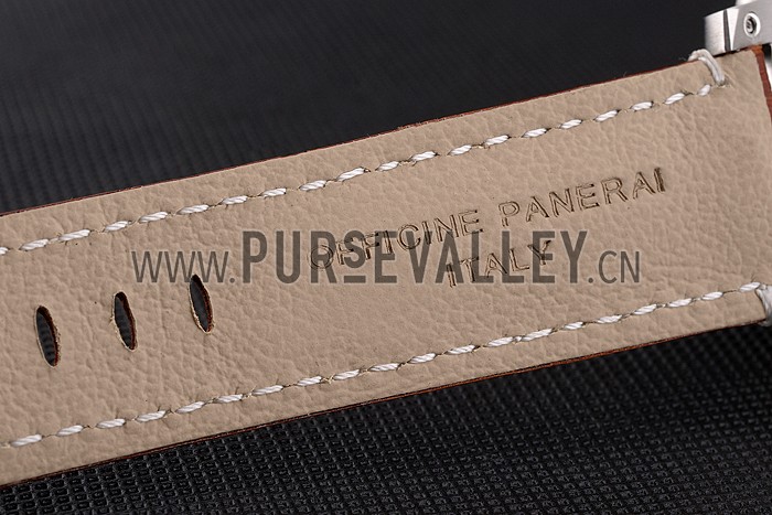 Panerai Luminor Marina 1950 Black Dial Brushed Steel Case Light Brown Leather Strap