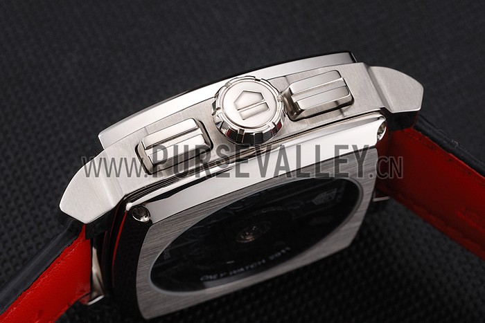 Tag Heuer Monaco Black Perforated Leather Strap White Dial 80306