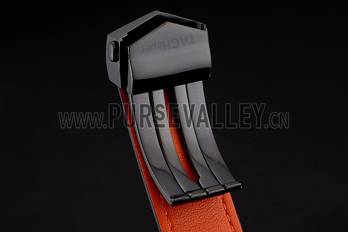Tag Heuer Monaco Calibre 36 Blue And Orange Stripes Dial Black Leather Strap 622302