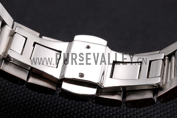 Louis Vuitton Tambour Stainless Steel and Rose Gold Bracelet White Dial 801417