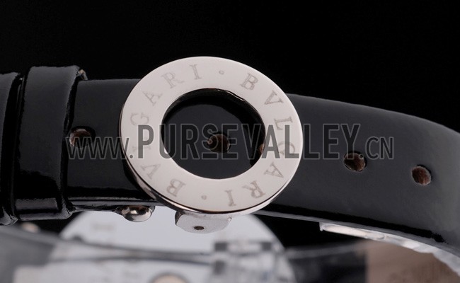 Bvlgari B.ZERO1 25mm Black Dial Stainless Steel Case Black Bezel Black Leather Bracelet