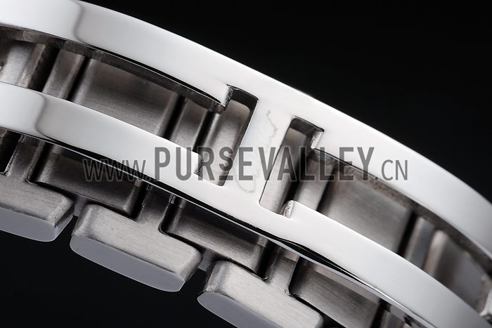 Cartier Tank Anglaise 20mm White Dial Diamonds Steel Case Stainless Steel Bracelet