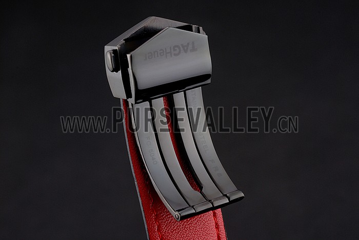 Tag Heuer Monaco Calibre 36 Blue And Red Dial Stripes Dial Black Leather Strap 622272