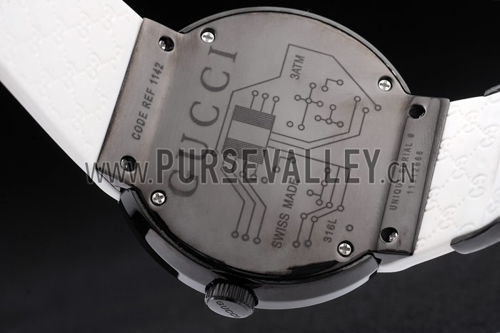 Gucci White Rubber Band White Round Dial 2165-301