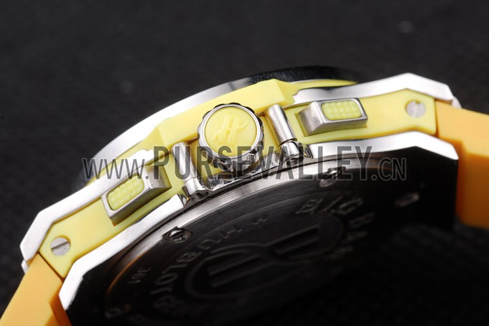 Hublot Big Bang Yellow Strap White Dial Watch 98071