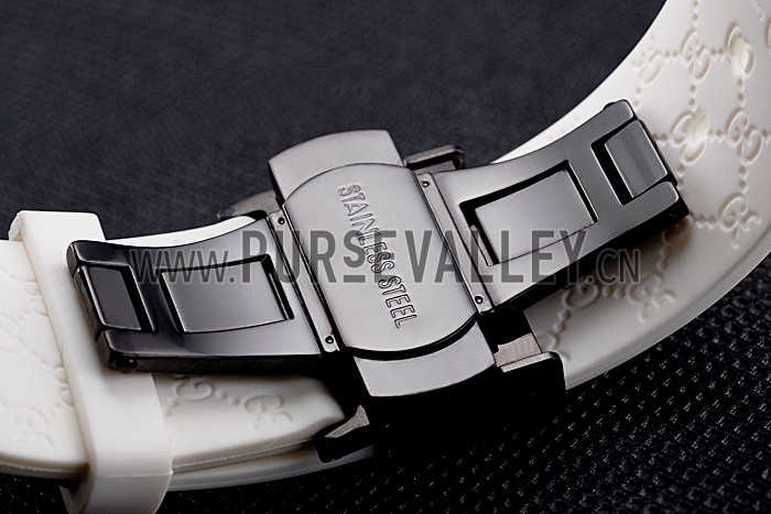 Gucci White Rubber Band White Round Dial 2165-310