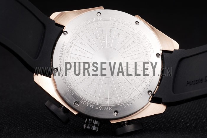 Porsche Regulator Power Reserve Rose Gold Case Yellow Dial