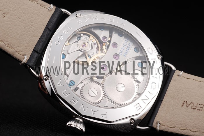 Panerai Radiomir Polished Stainless Steel Case Black Dial Black Leather Strap 98138