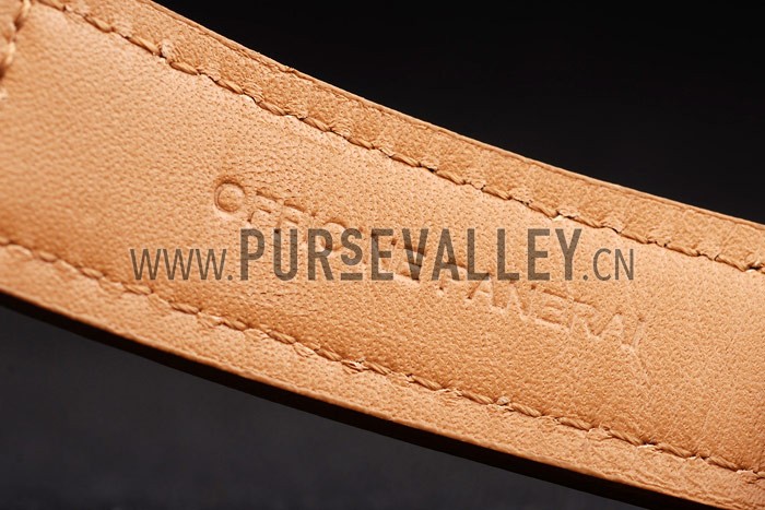 Panerai Luminor Brushed Stainless Steel Case Blue Dial Brown Leather Strap