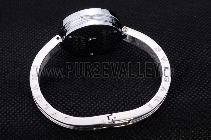 Bvlgari B.ZERO1 30mm Black Dial With Model Steel Case With Diamonds Steel Bracelet