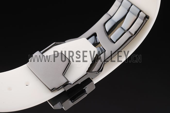 Hublot Big Bang Black Bezel Black Dial White Rubber Strap