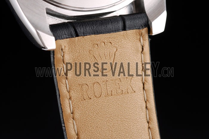 Rolex Daytona Stainless Steel Case Blue Dial Black Leather Strap