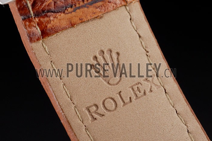 Rolex Daytona Lady Stainless Steel Case White Dial Brown Leather Strap Tachymeter