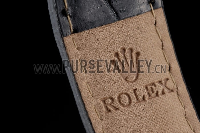 Rolex Daytona Lady Stainless Steel Case Black Dial Black Leather Strap Tachymeter