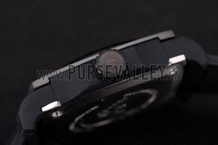 Emporio Armani Classic Black Rubber Strap Black Ceramic Bezel