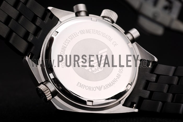 Emporio Armani Sportivo Black Ion Plated Bezel Black Dial Chronograph