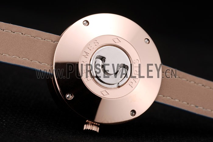 Hermes Classic MOP Dial Light Blue Elongated Leather Strap