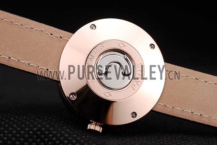 Hermes Classic MOP Dial Black Leather Strap