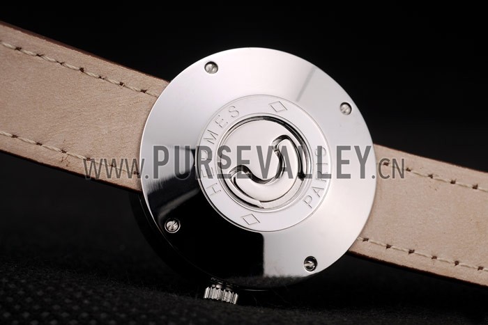 Hermes Classic MOP Dial Brown Leather Strap