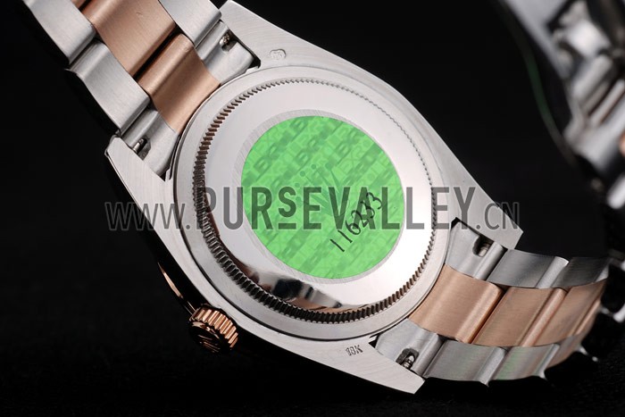 Rolex DateJust Brushed Stainless Steel Case Brown Dial Diamond Plated 41994