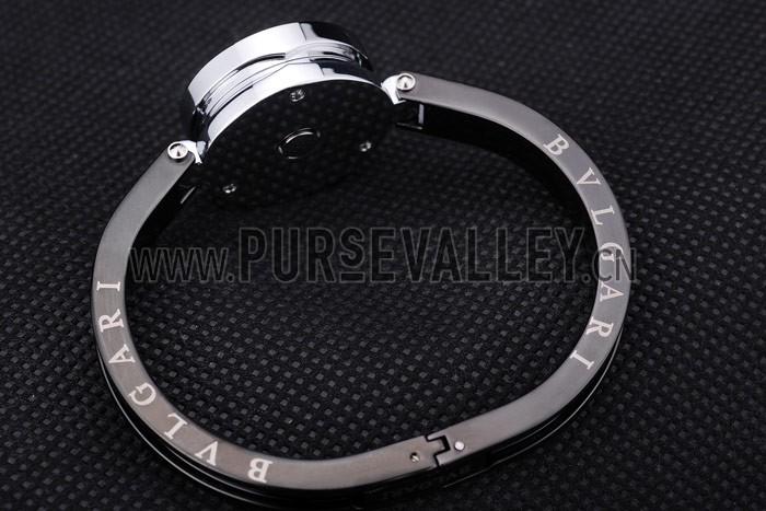 Bvlgari B.ZERO1 24mm Pink Dial Stainless Steel Case Black Steel Bracelet