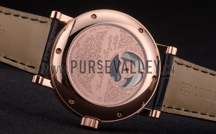 Breguet Classique Complications Rose Gold Case Black Leather Strap 80156