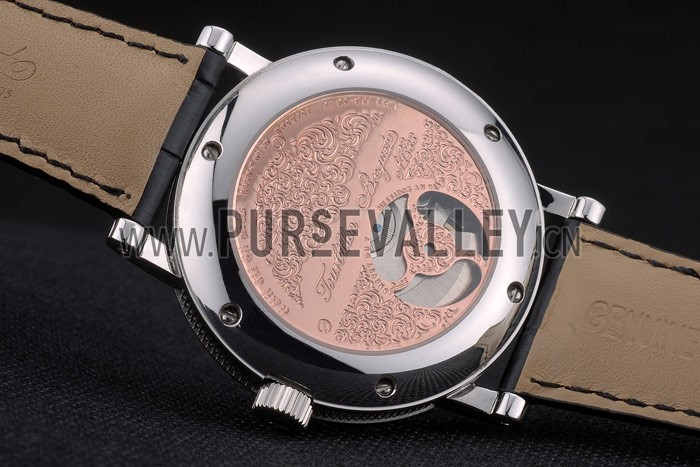 Breguet Classique Complications Stainless Steel Case Black Leather Strap 80157