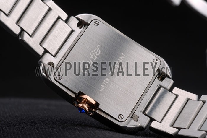 Cartier Tank Anglaise 30mm White Dial Stainless Steel Case Two Tone Bracelet