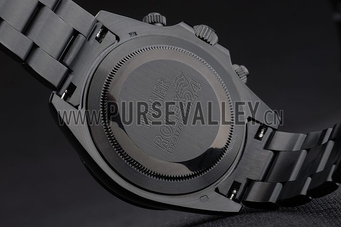 Rolex Daytona Black Ion Plated Tachymeter Black Stainless Steel Strap Green Dial 80246