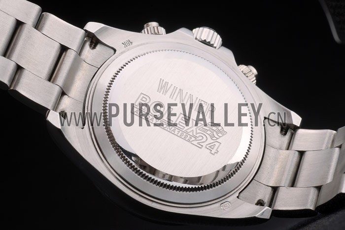 Rolex Daytona Cosmograph Rainbow Crystals Bezel Stainless Steep Strap Black Dial 80250