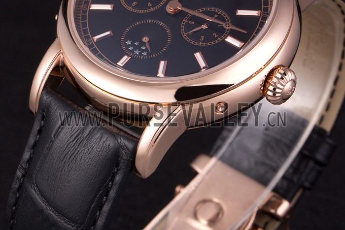 Patek Philippe Grand Complications Rose Gold Bezel Black Croco Strap 80292