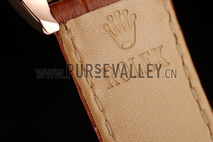 Rolex Daytona Rose Gold Case Brown Dial Brown Leather Strap