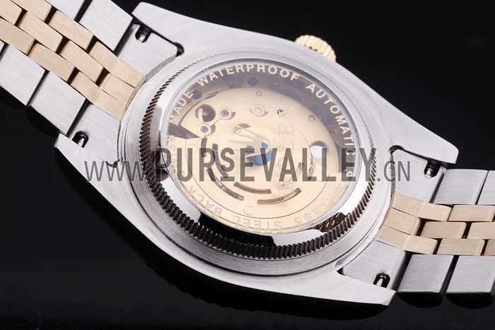 Rolex Datejust Gold Dial Ribbed Bezel 7450