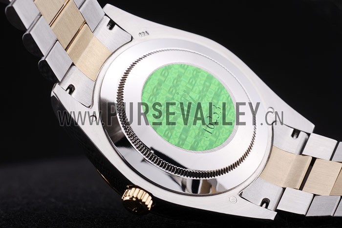 Rolex Datejust Grey Dial Gold Ribbed Bezel 7479