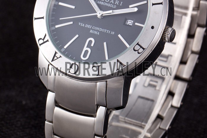 Bvlgari Bvlgari 42mm Black Dial Stainless Steel Case Two Tone Steel Bracelet