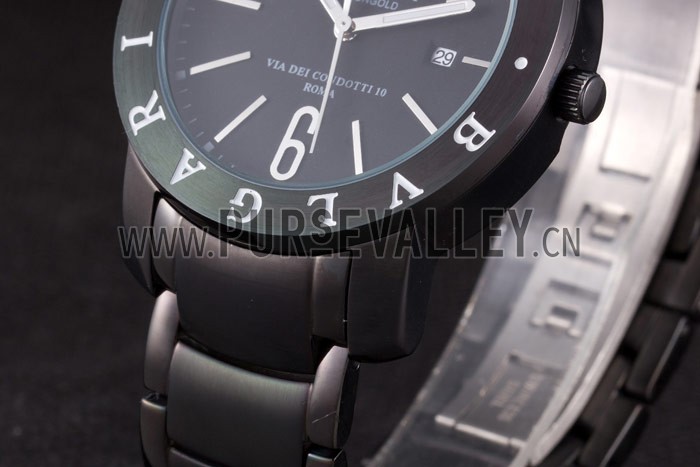 Bvlgari Bvlgari 42mm Black Dial Black Steel Case Black Steel Bracelet