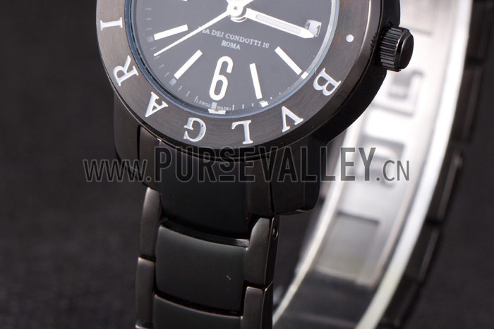 Bvlgari Bvlgari 27mm Black Dial Black Steel Case Black Steel Bracelet