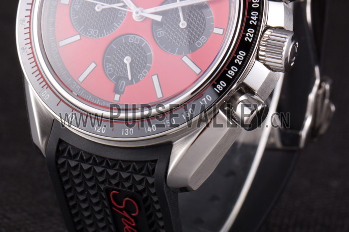 Omega Speedmaster Black Rubber Bracelet Red Dial 801421
