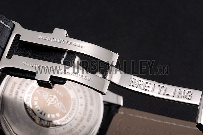 Breitling Certifie Black Leather Strap Black Dial Chronograph 80176