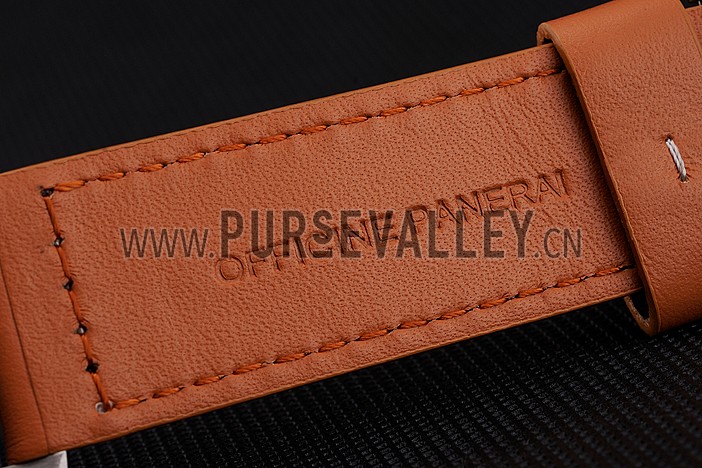 Panerai Radiomir Stainless Steel Bezel Orange Leather Bracelet 622317