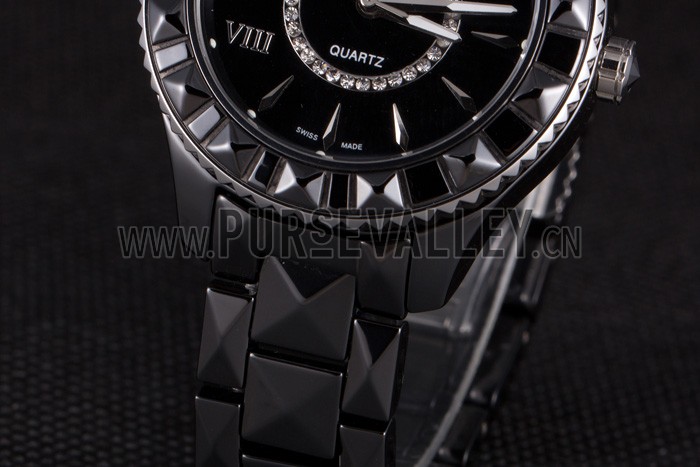 Dior VIII Ceramic Black Bezel Black Bracelet cd10 621363