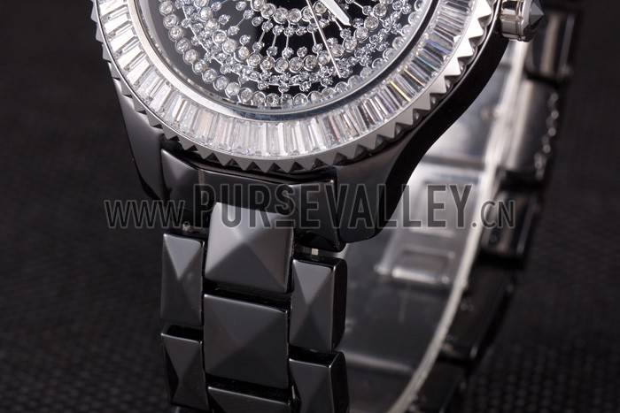 Dior VIII Baguette Cut White Diamonds with Diamond Encrusted Dial cd13 621366