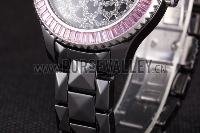 Dior VIII Baguette Cut Pink Diamonds with Diamond Encrusted Dial cd14 621367