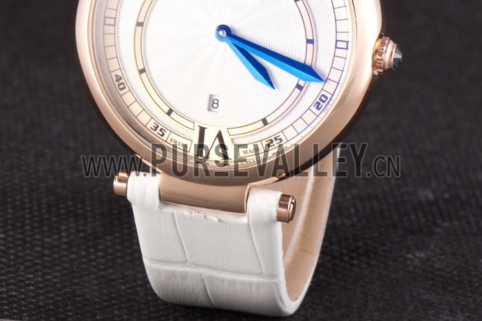 Cartier Ballon Bleu White Leather Strap 621449