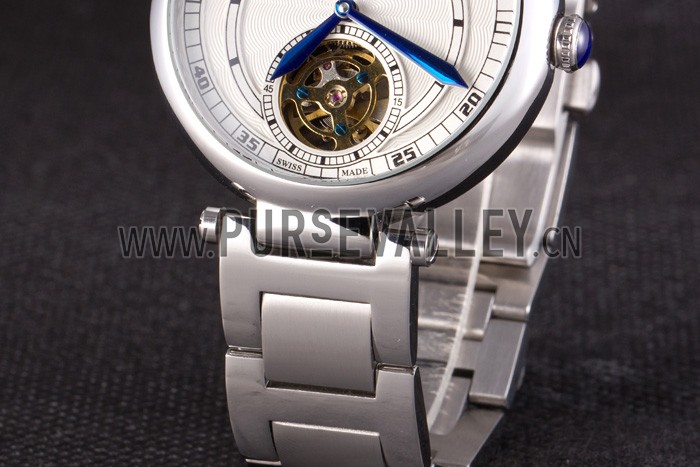 Cartier Ballon Bleu Flying Tourbillon Silver Stainelss Steel Strap 621452