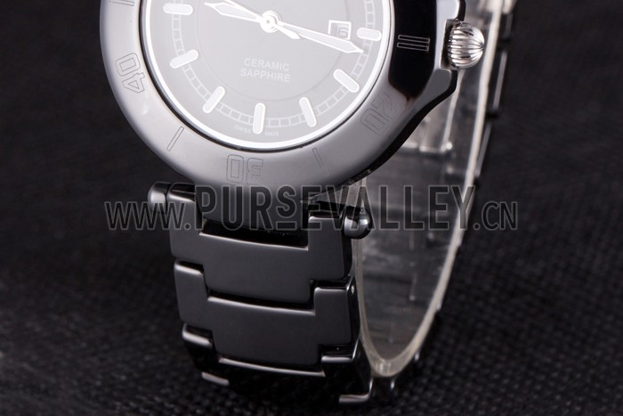 Cartier Pasha 34mm Black Dial Black Ceramic Case Rubber Bracelet